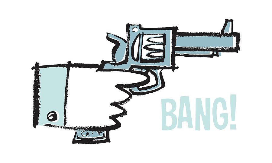 Vintage Drawing - Handgun Goes Bang! #1 by CSA Images