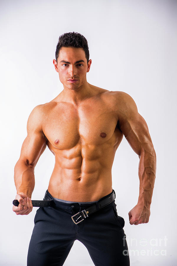 Handsome Shirtless Muscular Man With Elegant Pants Photograph
