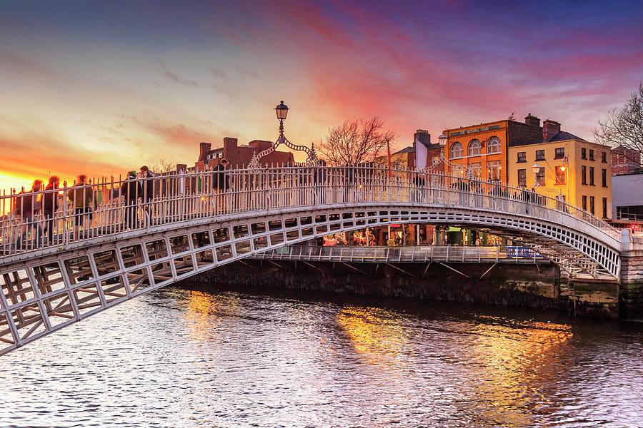 Hapenny Bridge, Dublin, Ireland #1 Digital Art by Maurizio Rellini