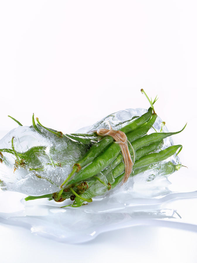 Ice Cream Photograph - Haricot Vert Dans La Glace Green Beans In Ice #1 by Studio - Photocuisine