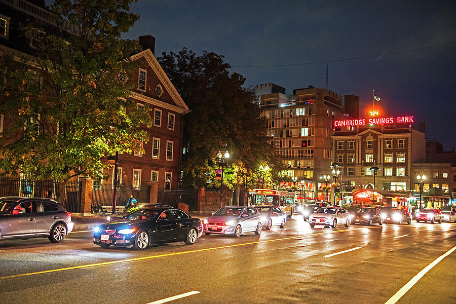 Harvard Square Cambridge MA at Night #2 Photograph by Toby McGuire