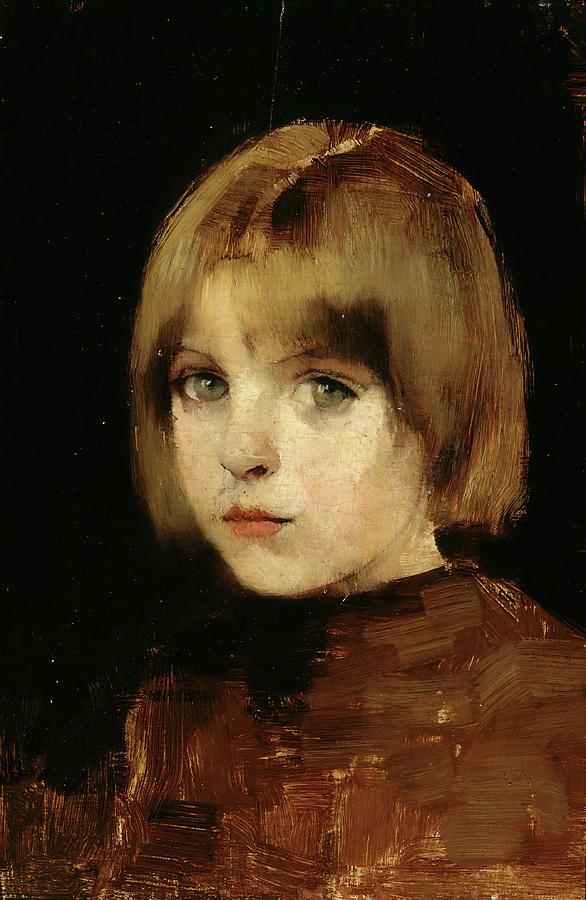 Helene Schjerfbeck Painting - Head Of A Girl by Helene Schjerfbeck