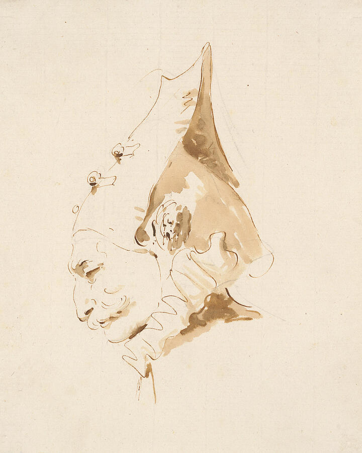 Head of a Man in Profile to the Left #2 Drawing by Giovanni Battista Tiepolo