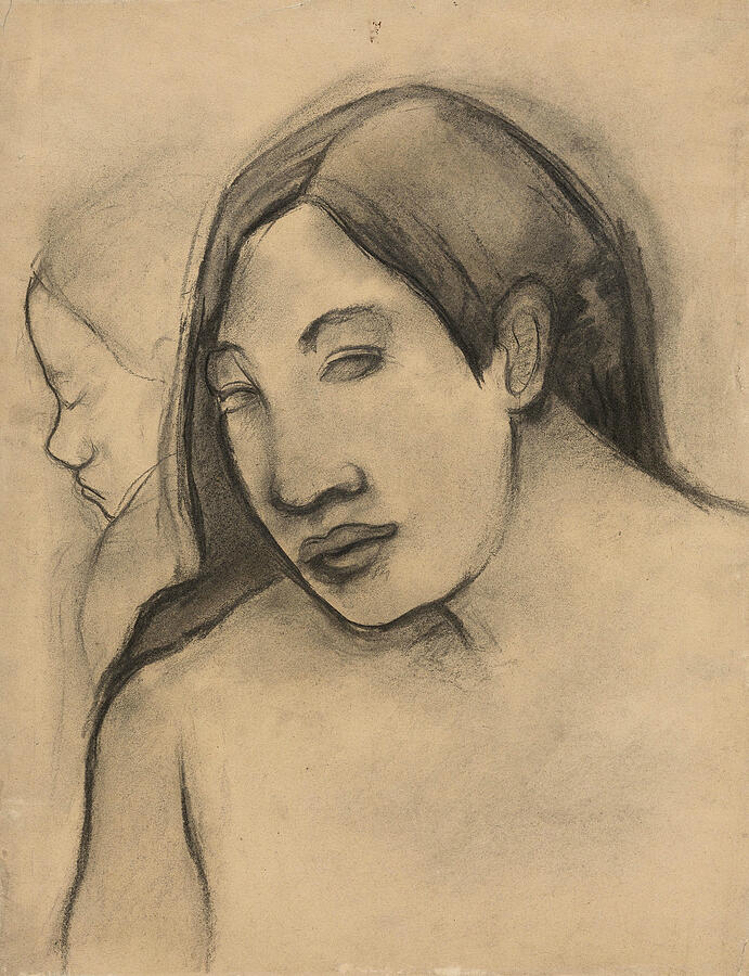 Heads of Tahitian Women, Frontal and Profile Views by Paul Gauguin Heads of Tahitian Women, Frontal and Profile Views by Paul Gauguin