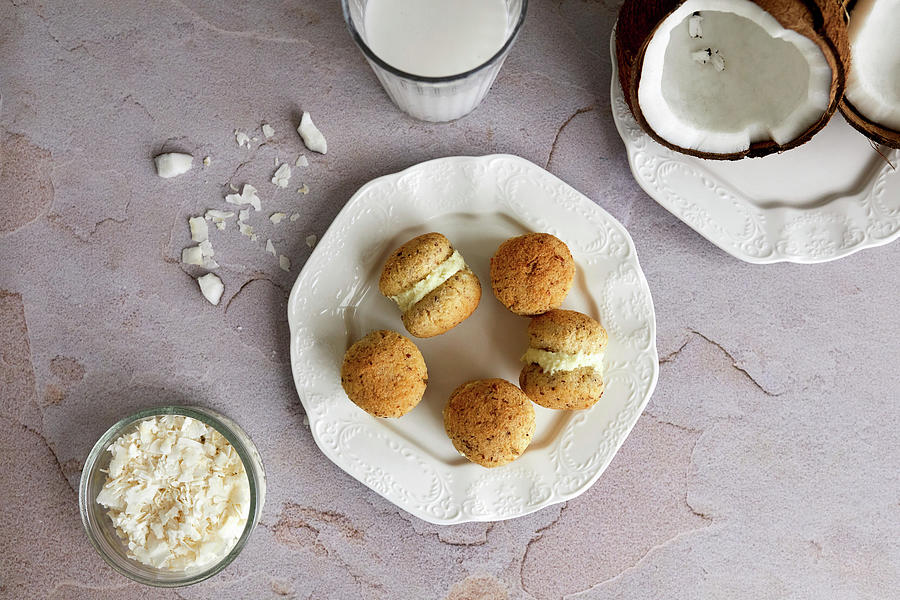 Healthy Low Carb Biscuits Made From Coconut And Almond Flour #1 Photograph by Natasa Dangubic