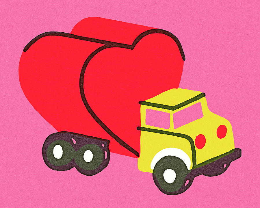 Transportation Drawing - Heart Truck #1 by CSA Images