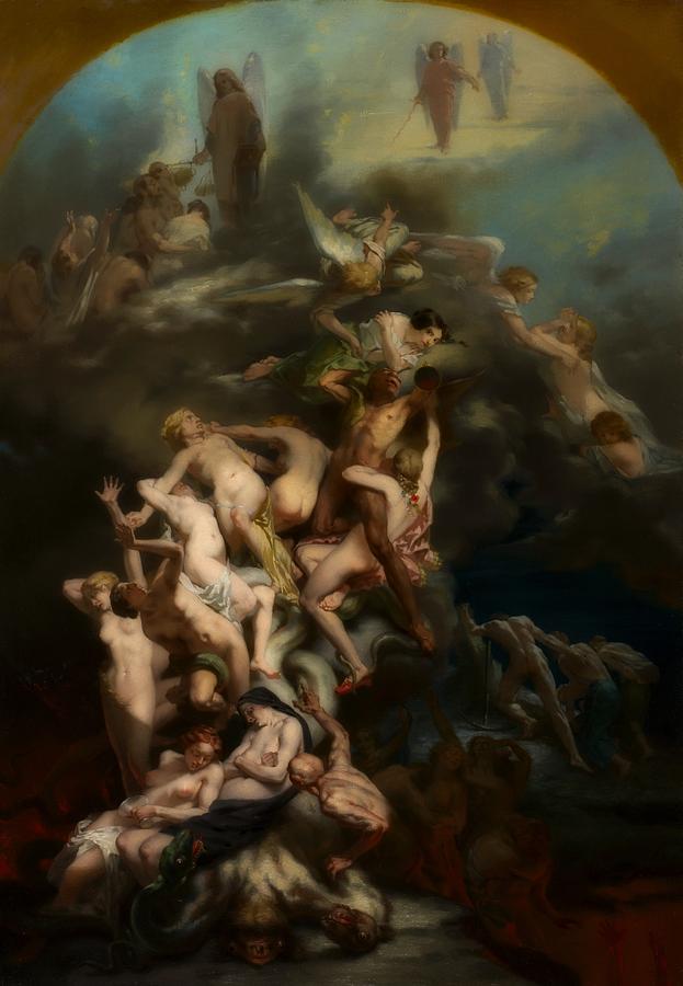 Heaven And Hell Painting By Octave Tassaert