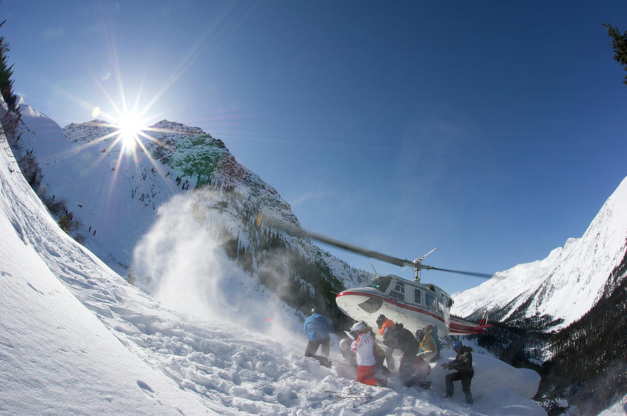 Helicopter Pickup Heliskiing #1 Photograph by Topher Donahue
