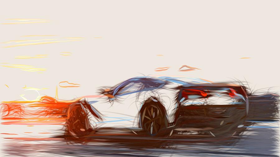 Hennessey HPE500 Corvette Stingray Drawing #2 Digital Art by CarsToon Concept