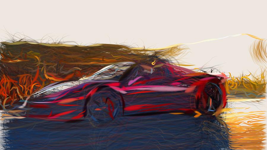Hennessey HPE700 Twin Turbo 458 Draw #2 Digital Art by CarsToon Concept