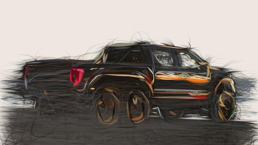 Hennessey VelociRaptor 6x6 Drawing #2 Digital Art by CarsToon Concept