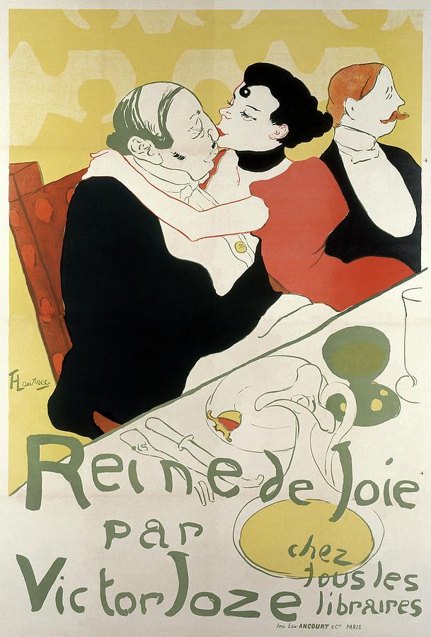 Henri De Toulouse Lautrec Drawing - Henri de Toulouse-Lautrec Poster for the novel Reine de joie, moeurs du demi-monde by Victor Joze. #1 by Henri de Toulouse-Lautrec