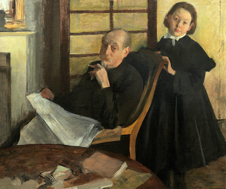 Henri Degas and His Niece Lucie Degas, from 1875-1876 Painting by Edgar Degas