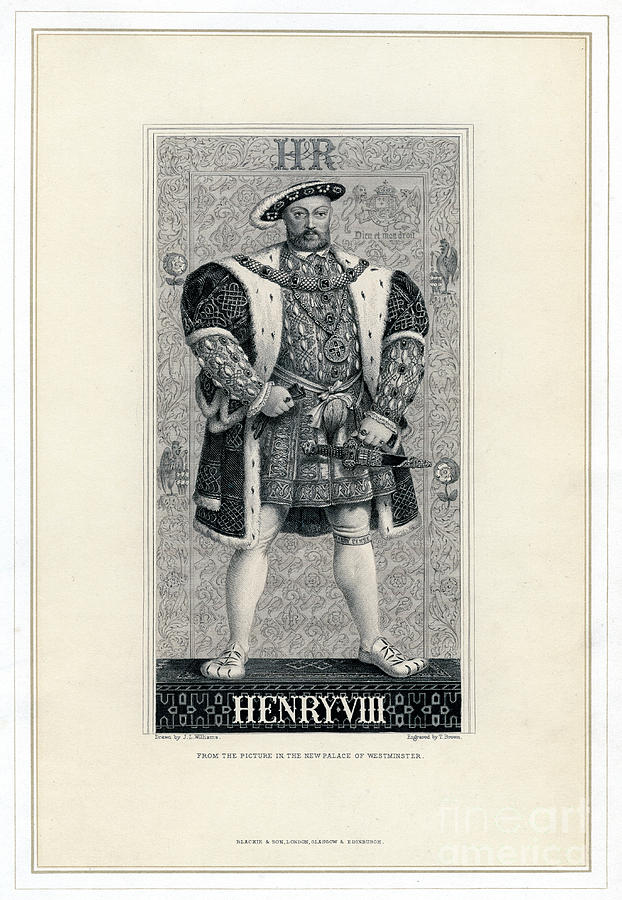 Henry Viii Of England, 1491-1547.artist #1 Drawing by Print Collector