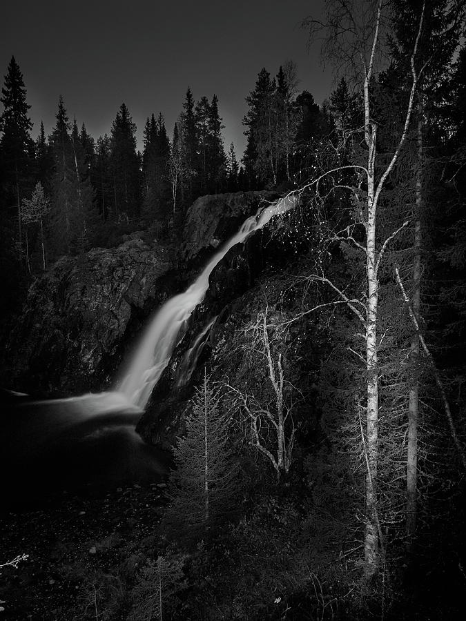 Hepokongas waterfall bw #3 Photograph by Jouko Lehto
