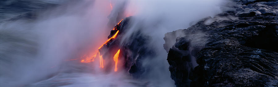 High Angle View Of Lava Flowing #1 Photograph by Panoramic Images