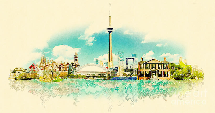 Gouache Digital Art - High Resolution Watercolor Panoramic by Trentemoller Gouache Digital Art - High Resolution Watercolor Panoramic by Trentemoller