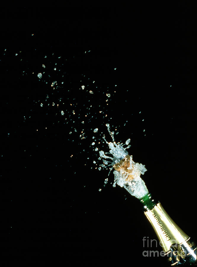 High Speed Photo Of Champagne Cork Popping #1 by Jonathan Watts/science  Photo Library