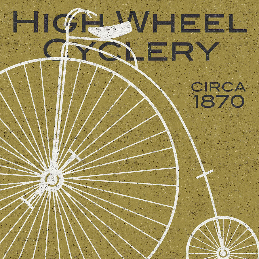 Bicycle Painting - High Wheel Cyclery #1 by Michael Mullan