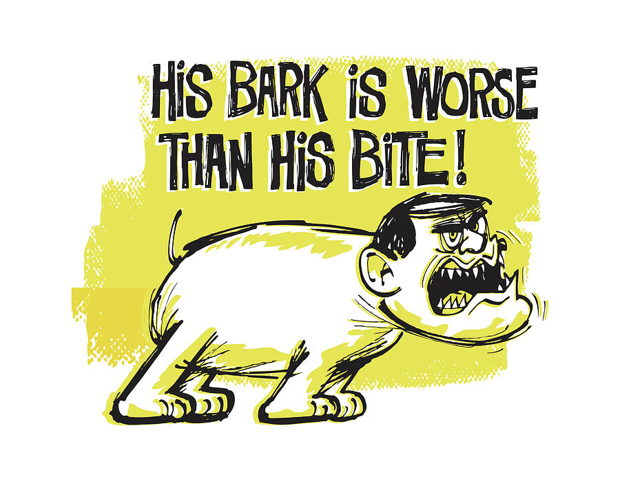 Vintage Drawing - His Bark is Worse Than his Bite #1 by CSA Images