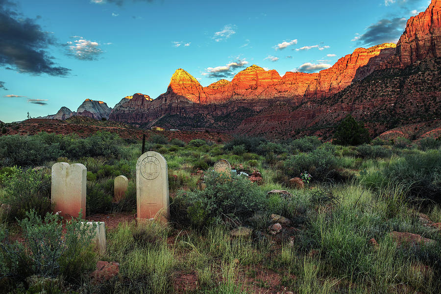 Historic pioneer cemetery in Springdale, Utah Photograph by Miroslav ...