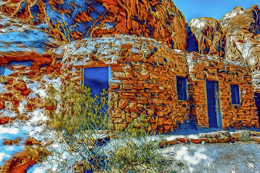 Historic Stone House Digital Art by Jerry Cahill