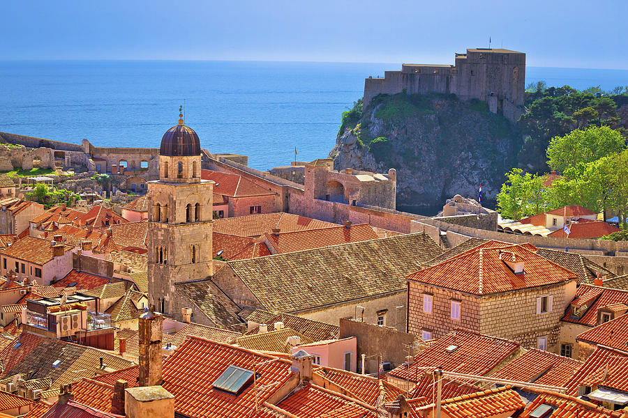 Histroic Dubrovnik old town view from city walls #1 Photograph by Brch Photography