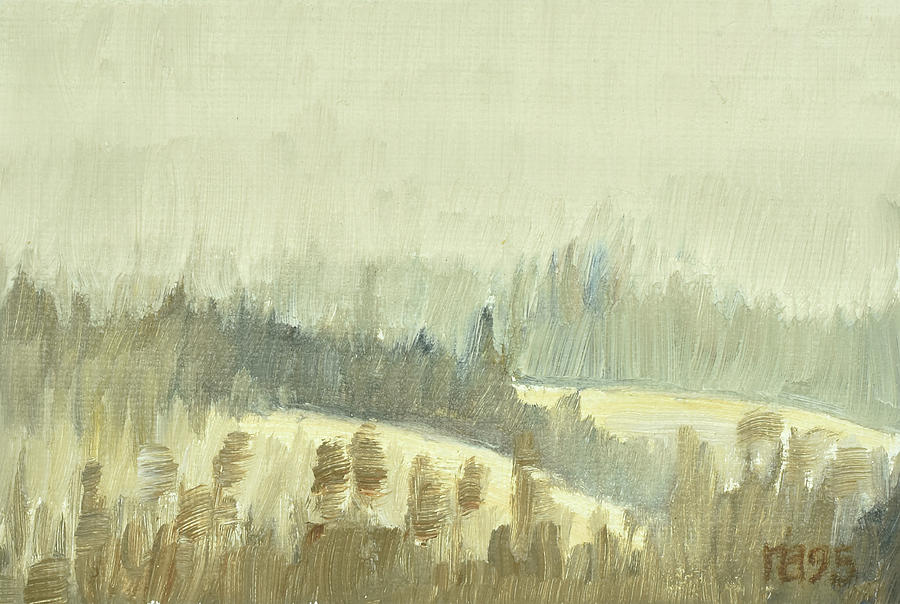 Hoestdimma oever Saelen  Autumn mist over Saelen 4 of 5_50x70 cm Painting by Marica Ohlsson