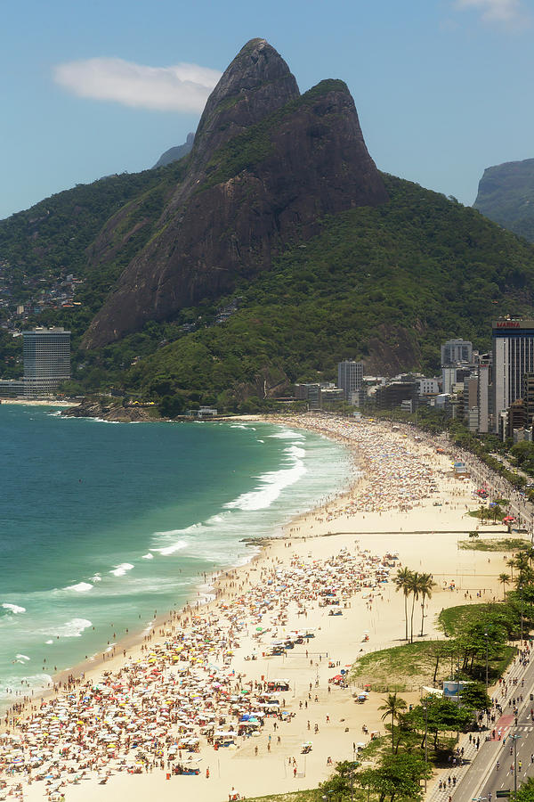 Holiday Makers On Ipanema Beach, Rio De Janeiro, Brazil Digital Art by ...