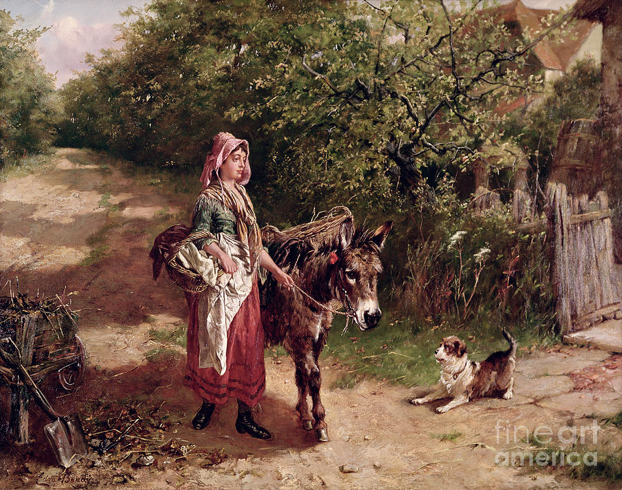 Home From Market Painting by Edgar Bundy Home From Market Painting by Edgar Bundy