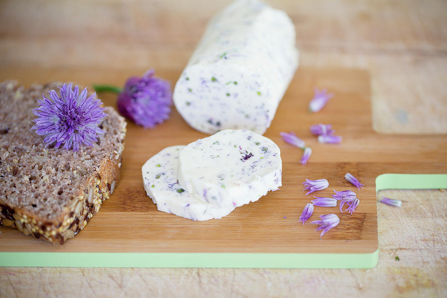 Homemade Chive-flower Butter #1 Photograph by Iris Wolf