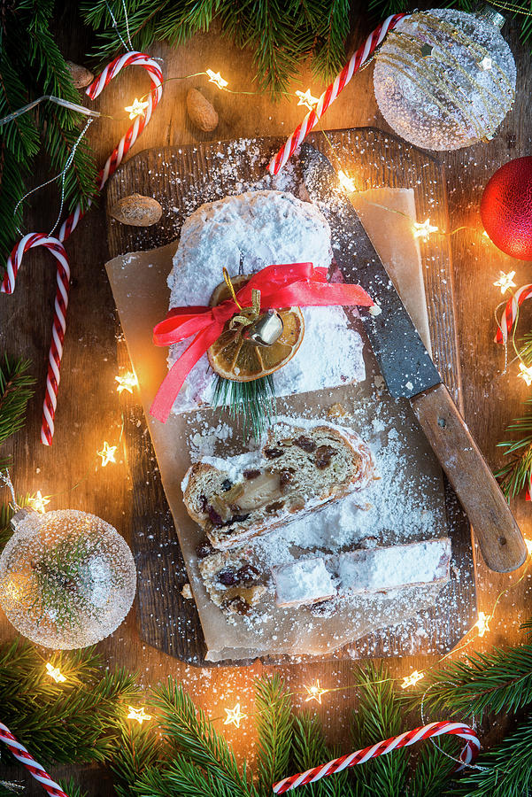 Homemade Dresden Stollen With Marzipan #1 Photograph by Irina Meliukh