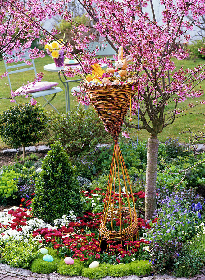 Homemade Wicker As An Airy Easter Basket #1 Photograph by Friedrich Strauss