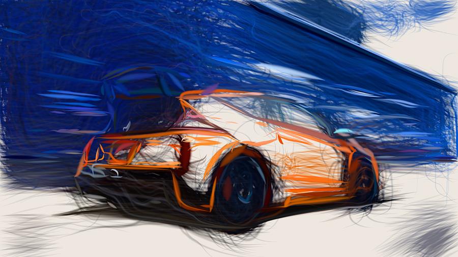 Honda Cr Z Mugen Rr Draw Digital Art By Carstoon Concept