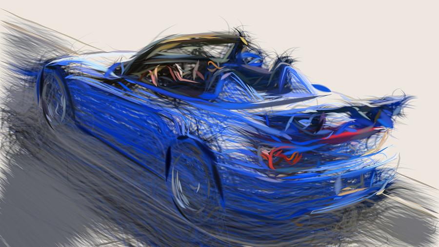 Honda S2000 CR Draw #1 Digital Art by CarsToon Concept