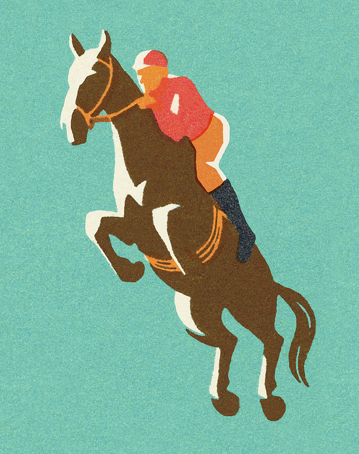 Sports Drawing - Horse Racer #1 by CSA Images