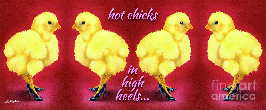 Hot Chicks In High Heels... #1 Painting by Will Bullas