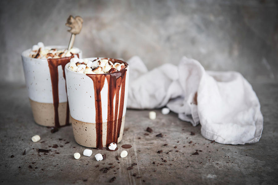 Hot Chocolate Topped With Mini Marshmallows #1 Photograph by Justina Ramanauskiene