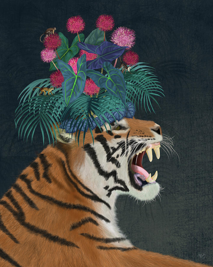 Tropical Painting - Hot House Tiger 1 #1 by Fab Funky