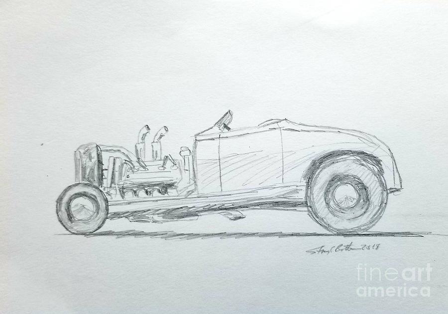 Hot Rod #1 Drawing by Stacy C Bottoms
