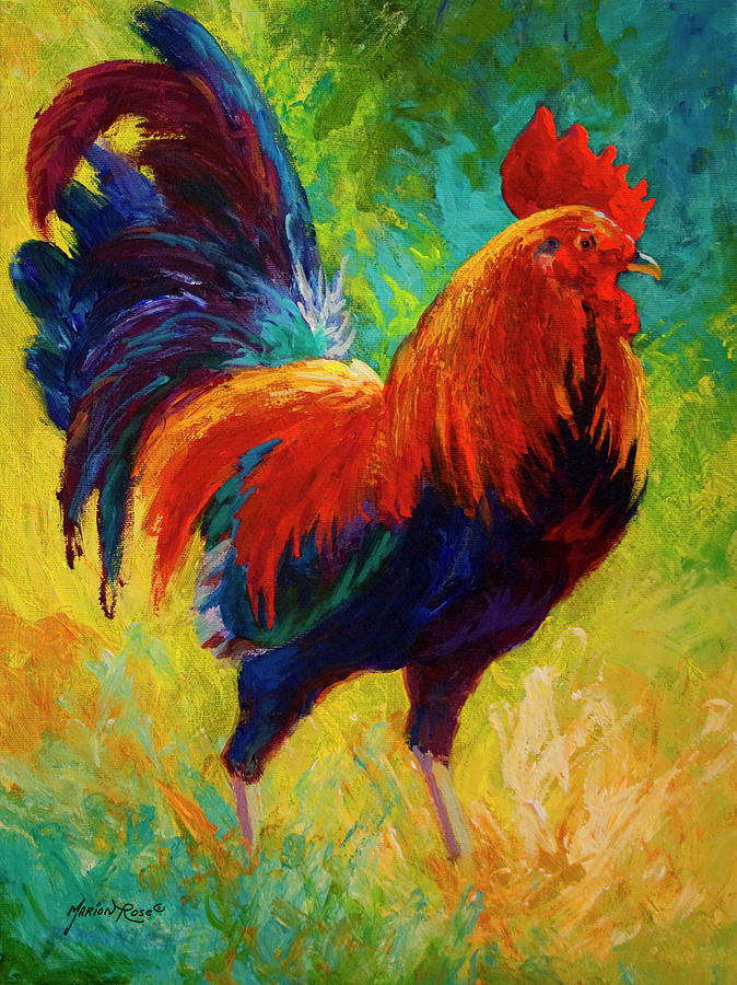 Animal Painting - Hot Shot Rooster #1 by Marion Rose