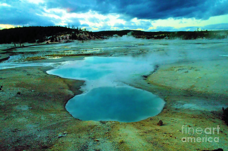 Hot springs in Yellowstone  #1 Photograph by Jeff Swan