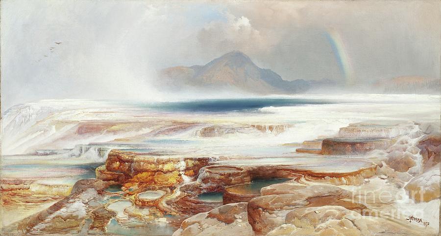 Hot Springs Of The Yellowstone, 1872 Painting by Thomas Moran