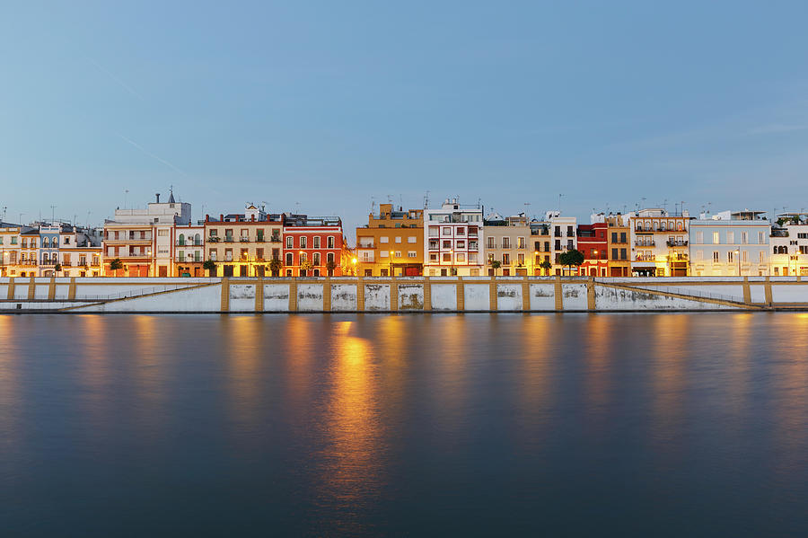 Houses Along The River Guadalquivir In #1 Photograph by Guy Vanderelst