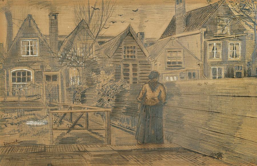 Houses Seen From The Back Window Of Siens Mothers House Painting by Vincent Van Gogh