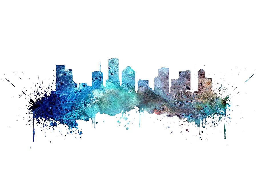 Houston Skyline Digital Art - Houston #1 by Erzebet S