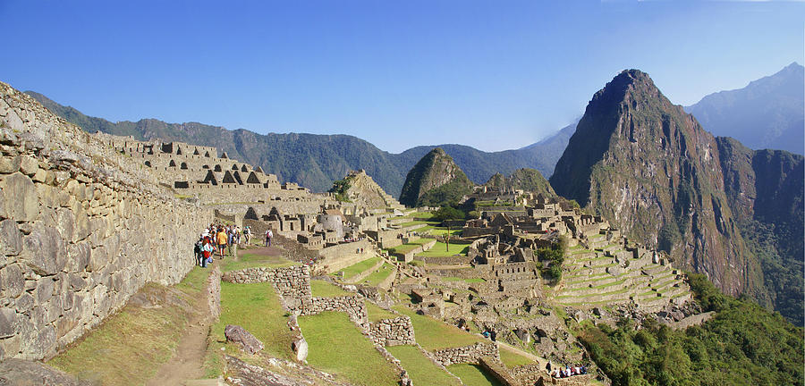 Huayna Picchu mountain overlooking 	Inca ruins #1 Photograph by Steve Estvanik