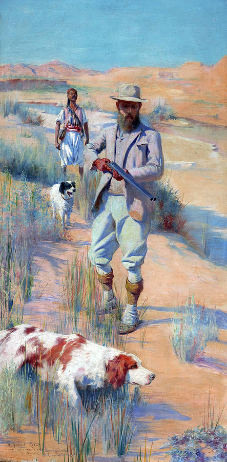 Hunter in North Africa #1 Painting by Charles James Theriat