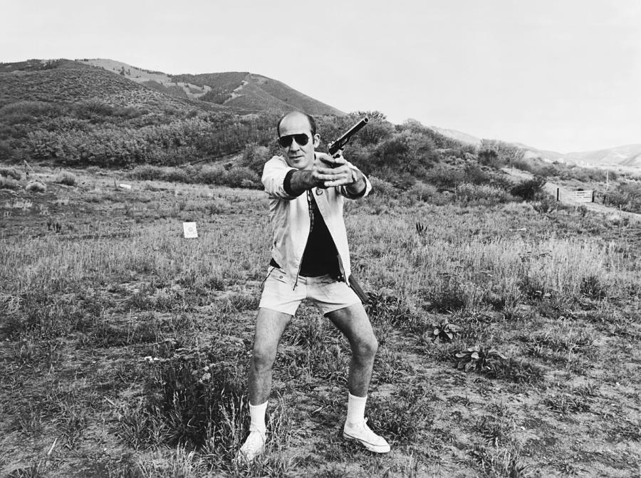Black And White Photograph - Hunter S. Thompson #1 by Michael Ochs Archives