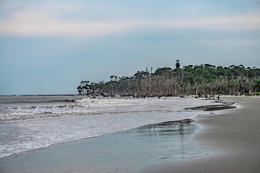 Hunting Island Beach And Lighthouse In South Carolina #1 Photograph by Alex Grichenko